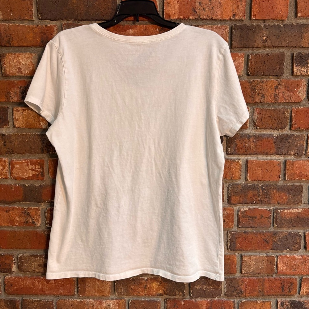 Life is Good womens Crusher Love Unites Us V-neck t-shirt white L - Picture 4 of 4